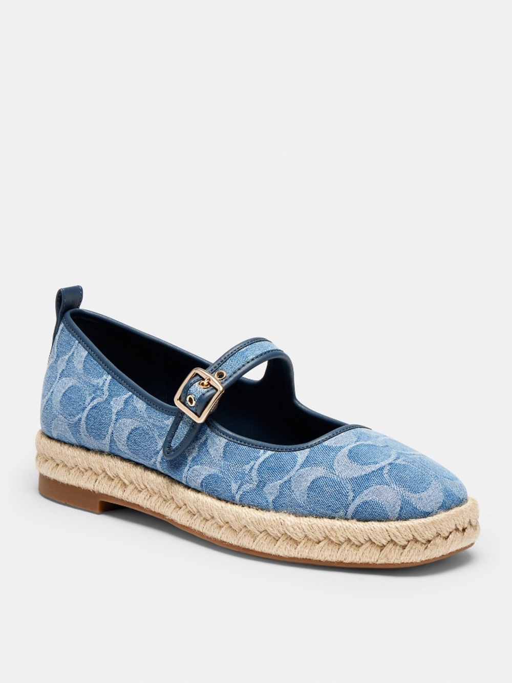 Coach Outlet Mary Jane Espadrille Sandal In Signature Denim